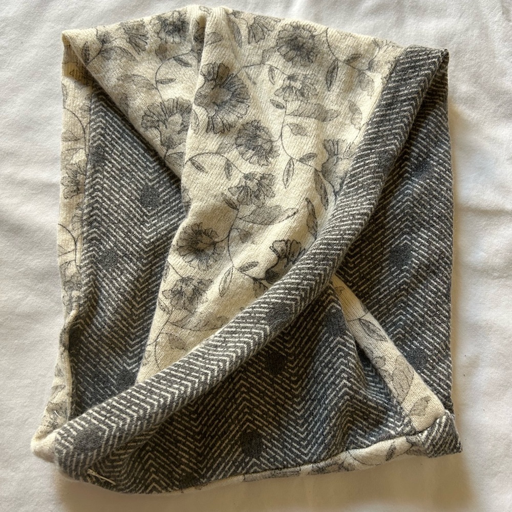 Floral and Chevron Patterned Scarf
